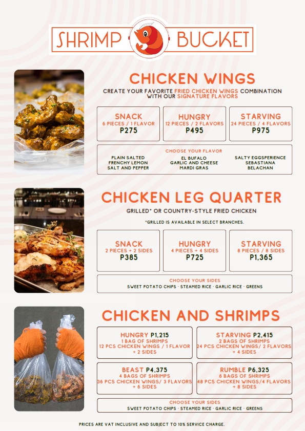 shrimp bucket menu ph