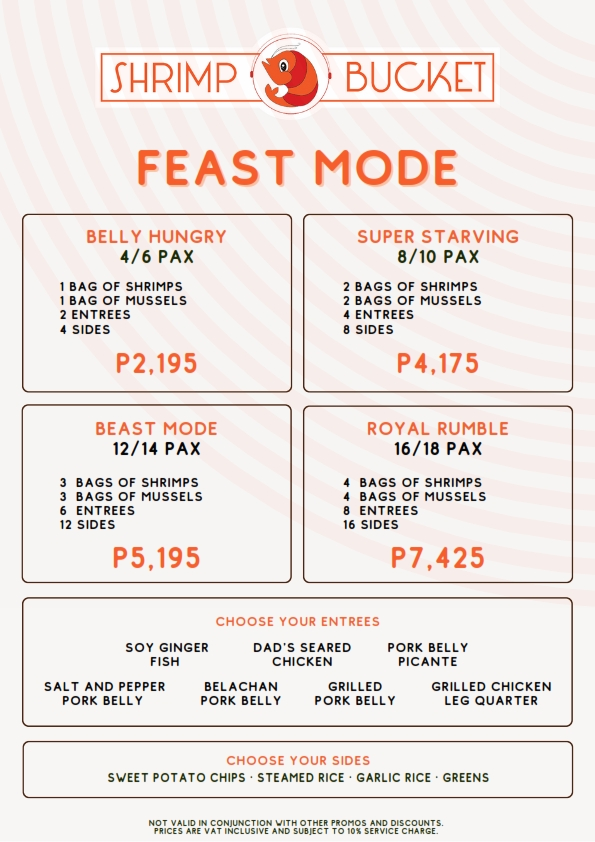 shrimp bucket feast mode prices