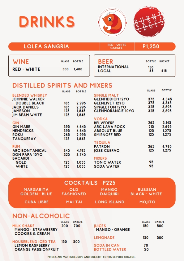 shrimp bucket beverages prices