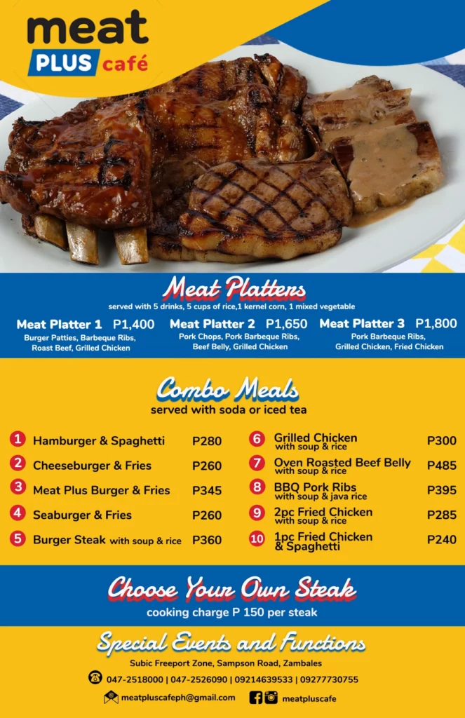 meat plus cafe menu