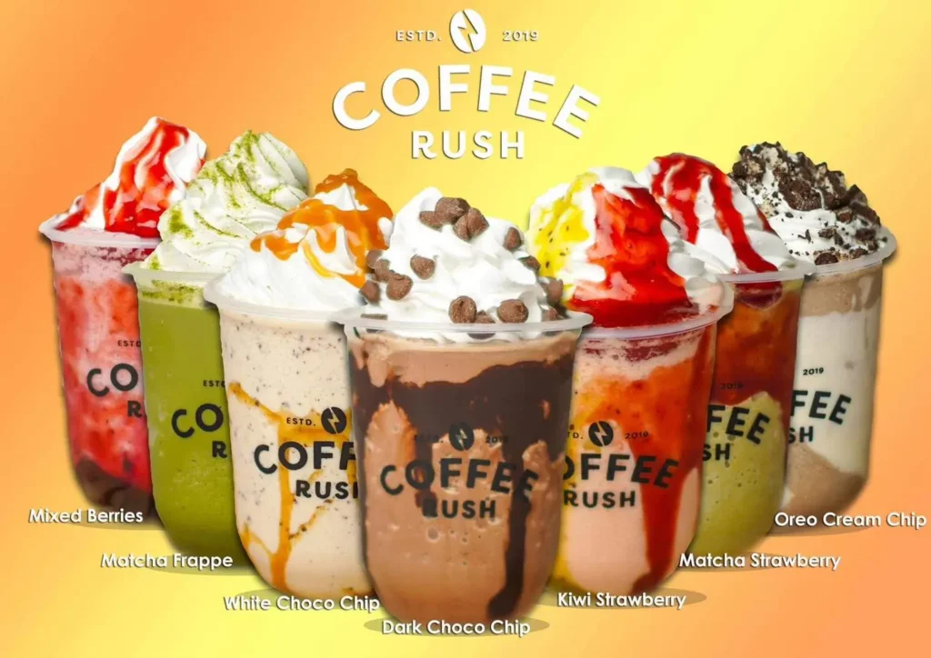 coffee rush menu items