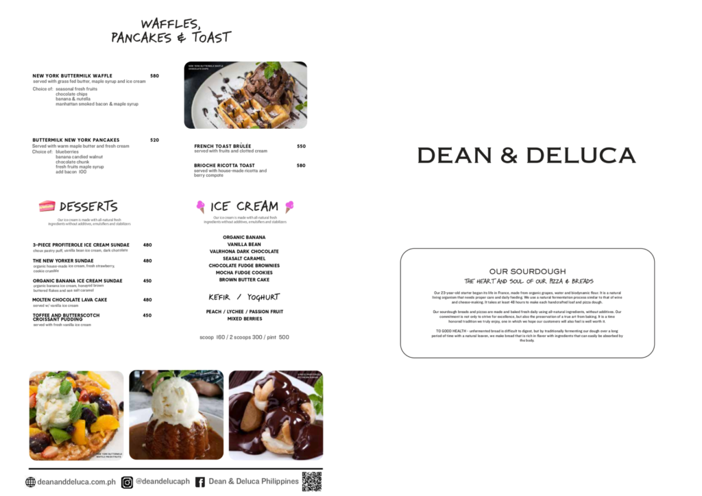 All day menu dean and deluca