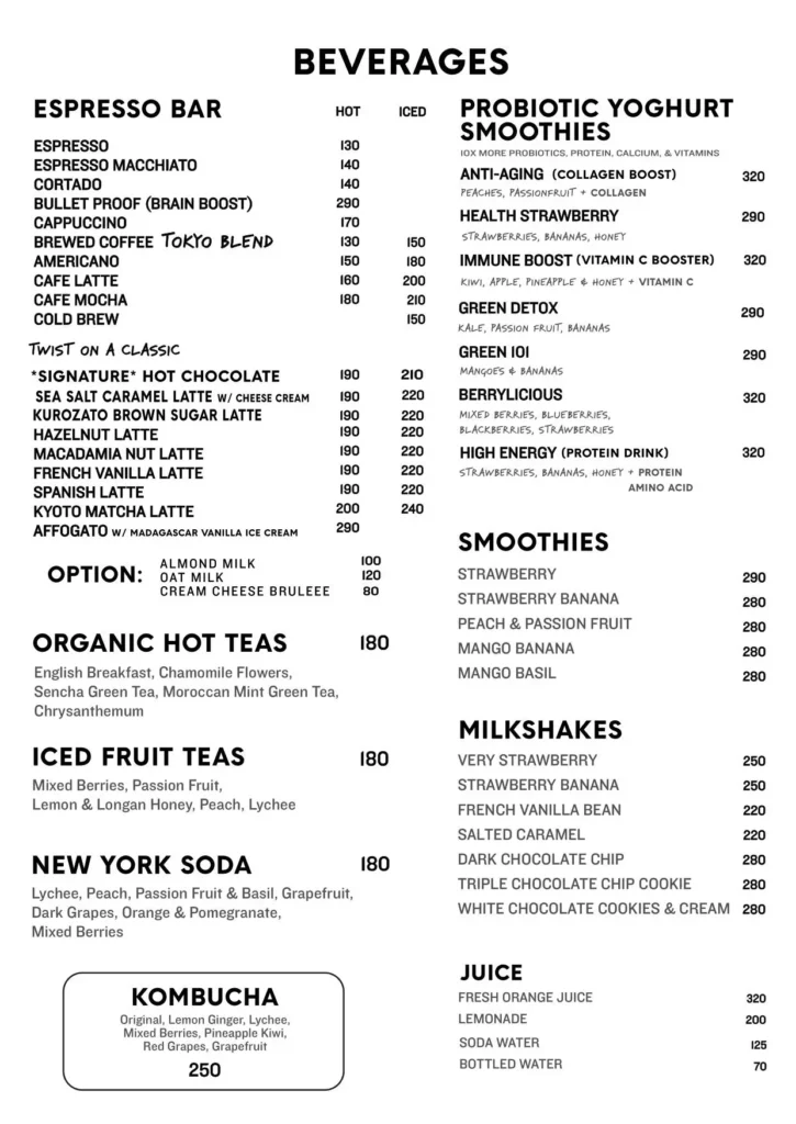 dean and deluca breakfast beverages prices