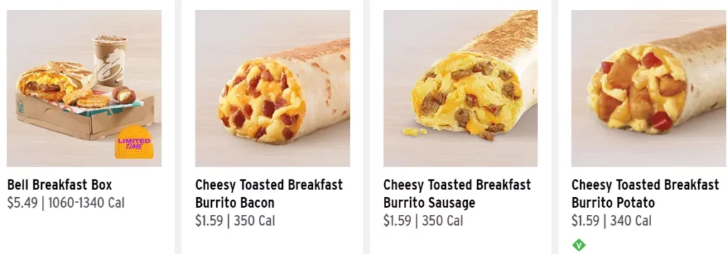 taco bell breakfast menu