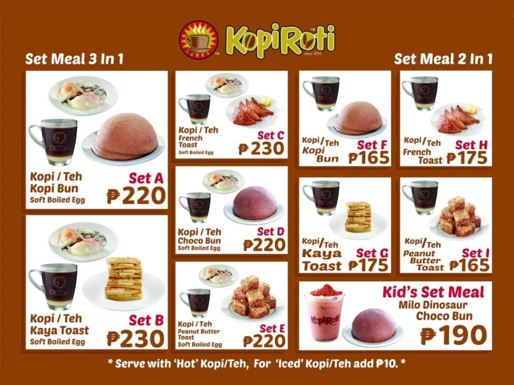 Kopi Roti Set Meals