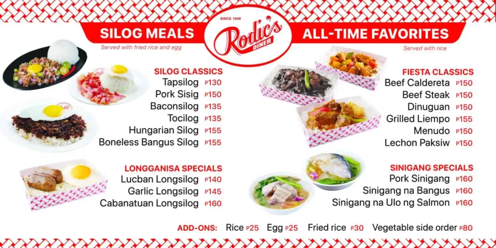 Rodic's Menu