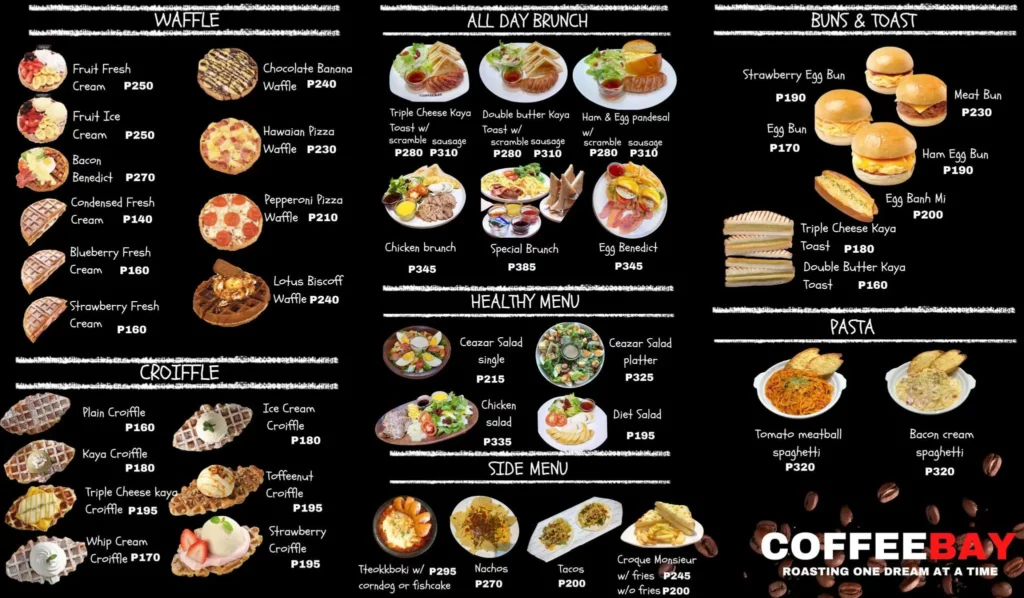 Coffeebay menu