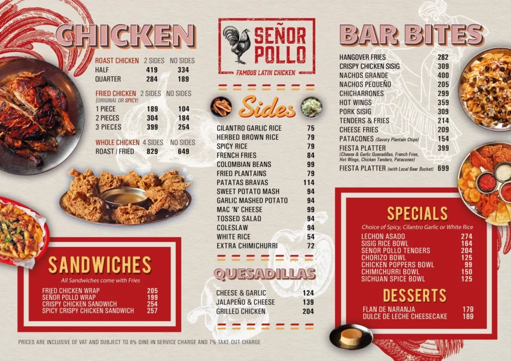 senor pollo menu food