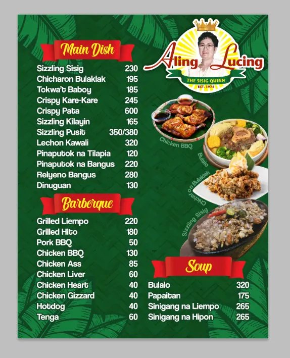 Aling Lucing Menu