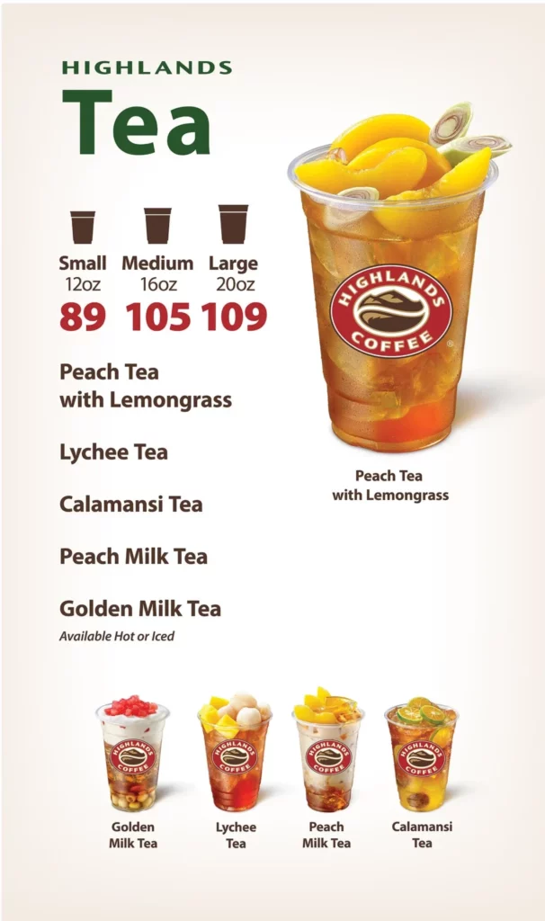 Highlands tea menu