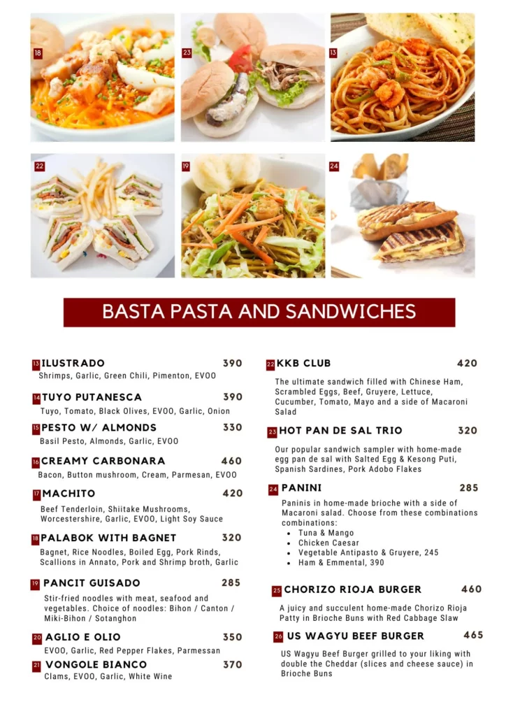 pasta and sandwiches ilustrado