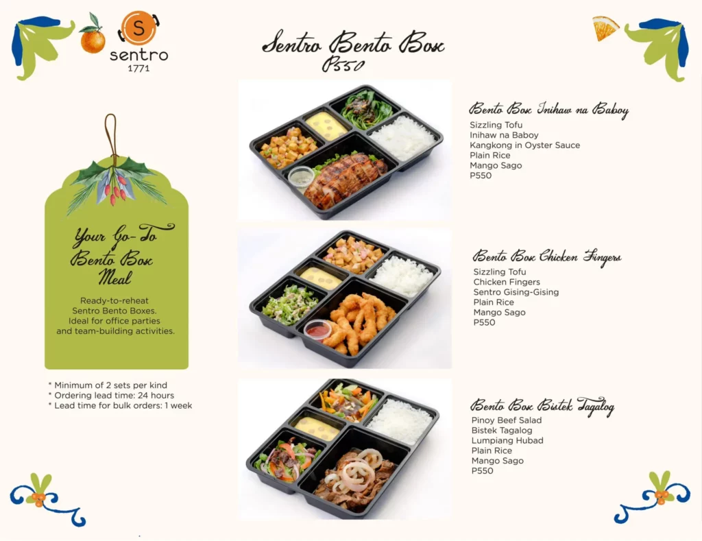 sentro 1771 menu bento box