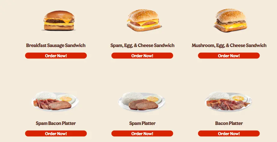 Burger King Breakfast Menu