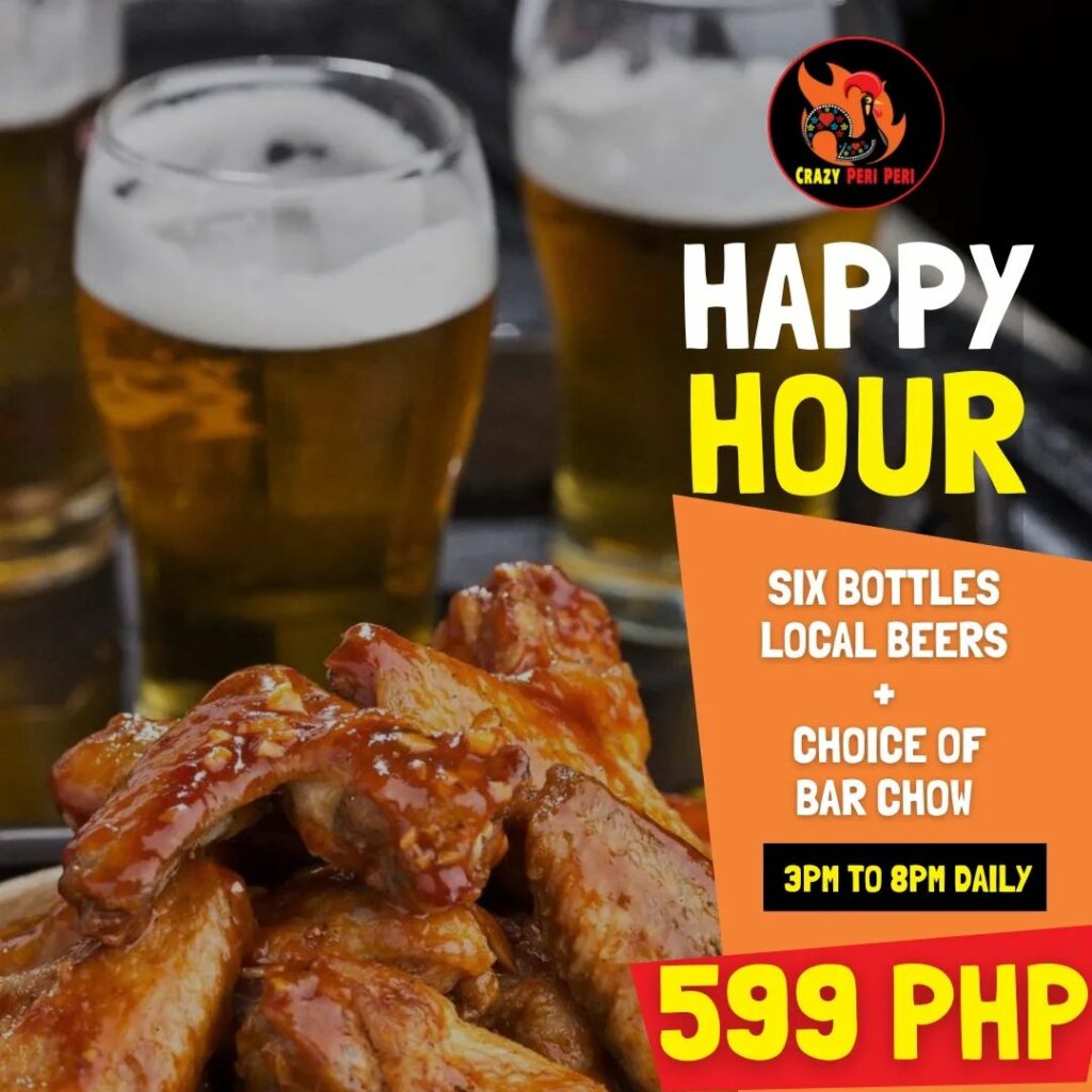 crazy peri peri happy hour deal