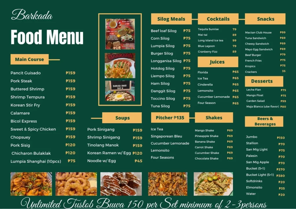 Barkada Menu