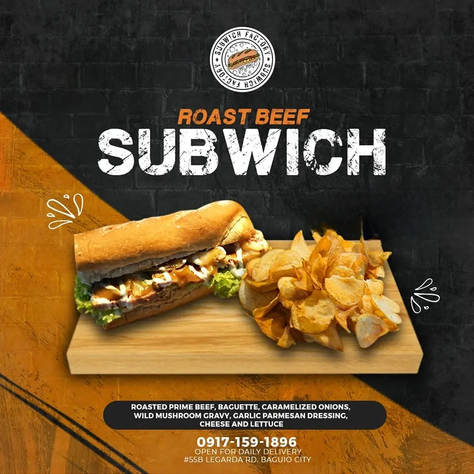 The Subwich Factory Menu