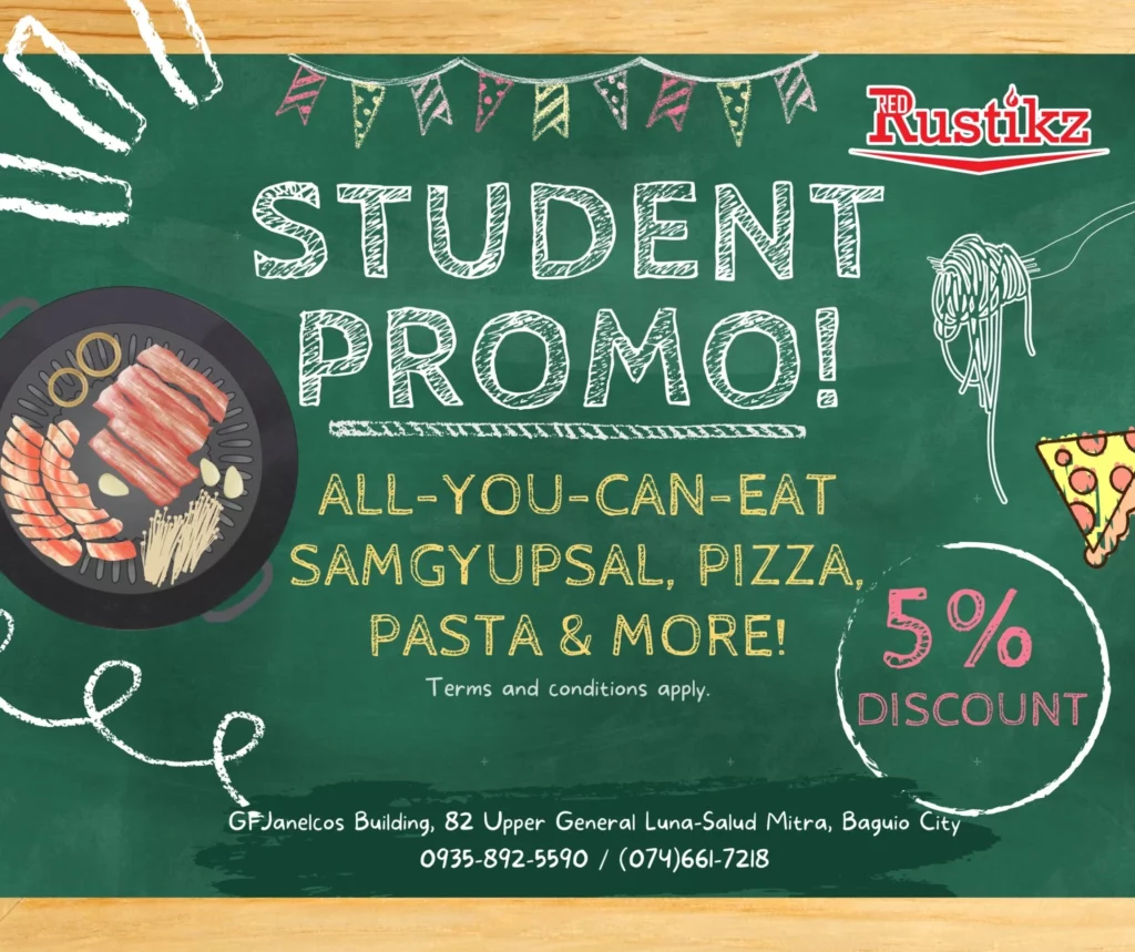 Red Rustikz Menu Student Promo